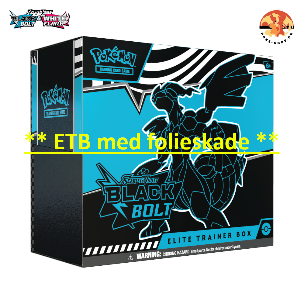 Pokémon Scarlet & Violet: Black Bolt - Elite Trainer Box **Med folieskade** - Læs beskrivelse!