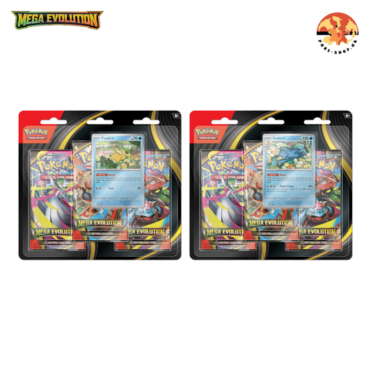 [Forudbestilling] - Pokémon Blister Pack – 3-pack Mega Evolution
